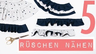 5 Rüschen Arten nähen  Rüschen TREND selber nähen lernen [upl. by Orel]