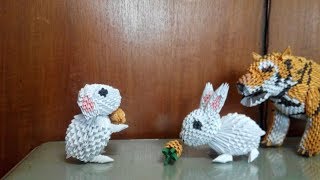 3d origami rabbit tutorial part 1 [upl. by Borer112]