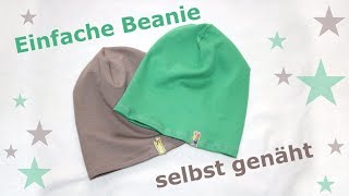 Einfache Beanie nähen  ohne Bündchen [upl. by Tarrant]