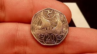 ISLE OF MAN 2017 20P COIN  VIKING LONGBOAT VALUE  REVIEW [upl. by Herring]