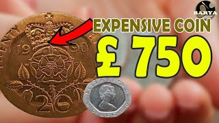 20 Pence coin value  Most expensive 20 Pence coin  1987 20p British coin [upl. by Yecaw910]