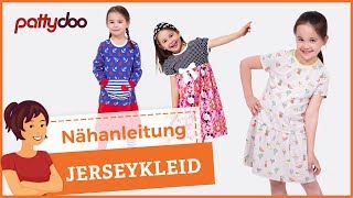 Kinderkleider aus Jersey selber nähen  Nähen für Anfänger [upl. by Eilac667]